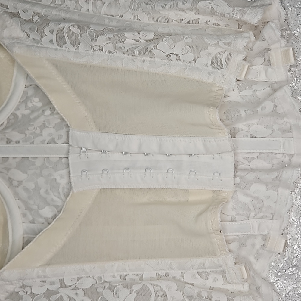 80s Frederick's of Hollywood Lace Sweetheart Boned Bodice Bustier Corset - Picture 7 of 9
